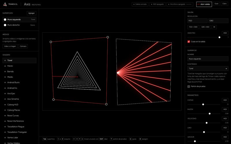 AXIS control window with two surfaces and their shaders