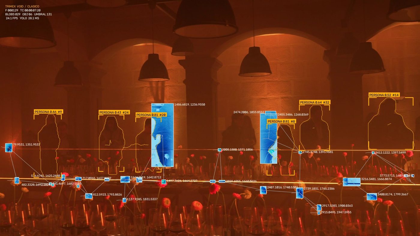 VOID siguiendo personas y objetos sobre un video, con el estilo red