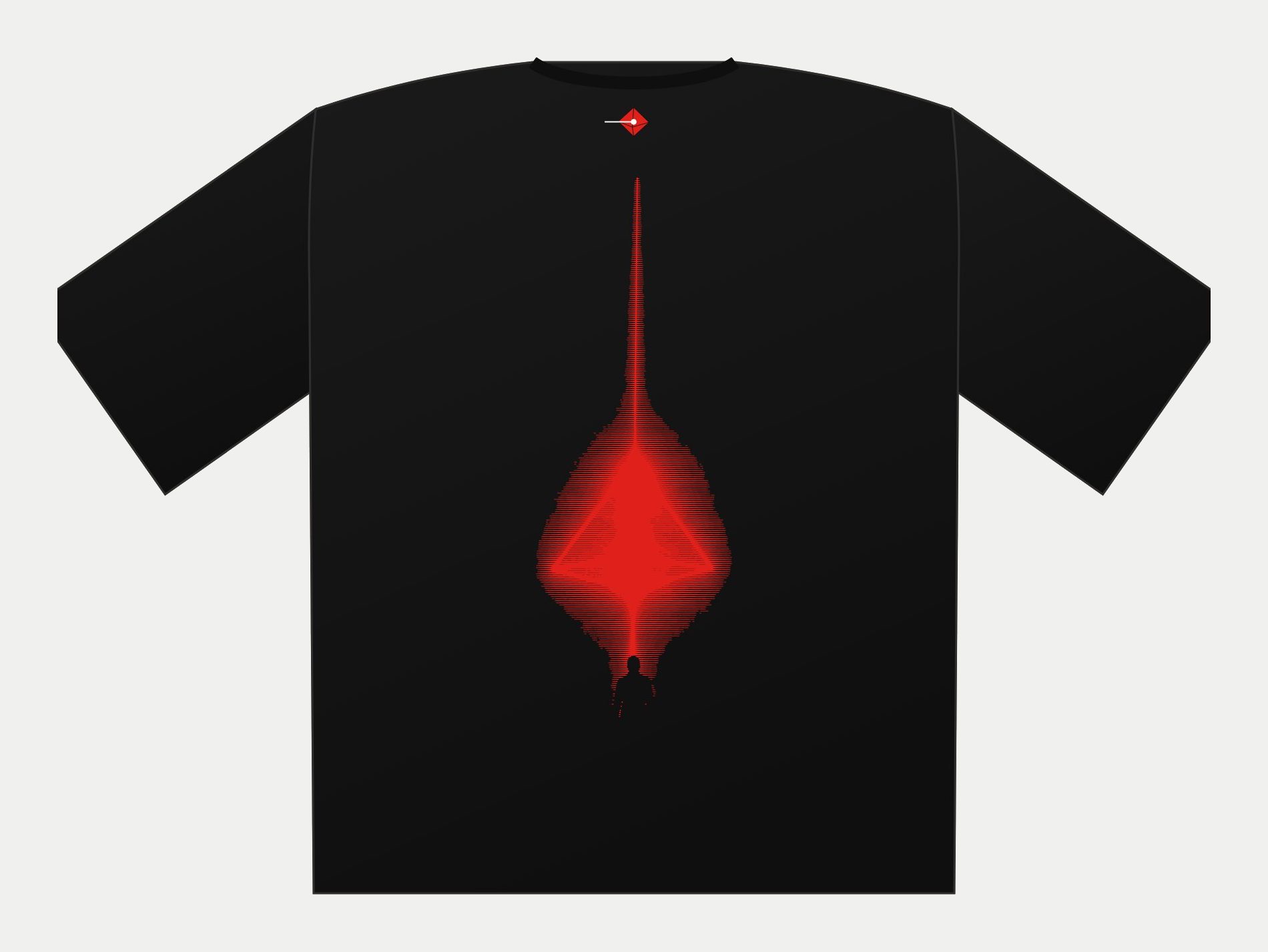Plano de Polera oversize Axis II, espalda