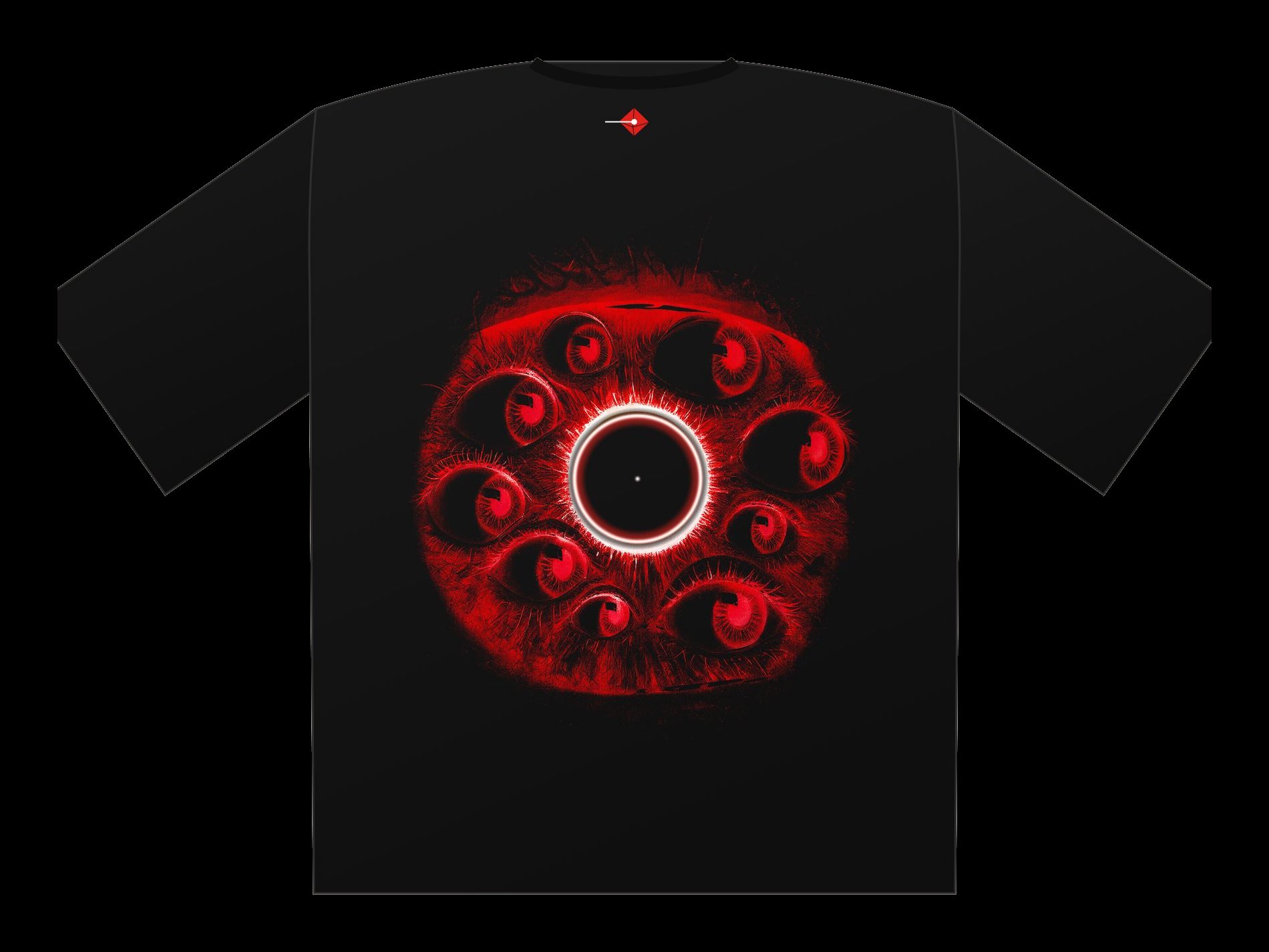 Plano de Polera oversize Ojos, espalda