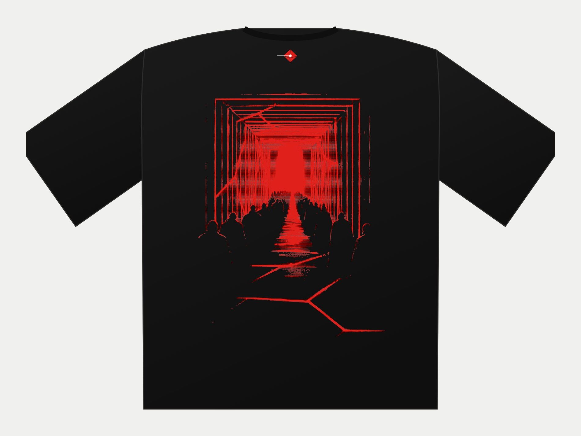 Plano de Polera oversize Portal II, espalda