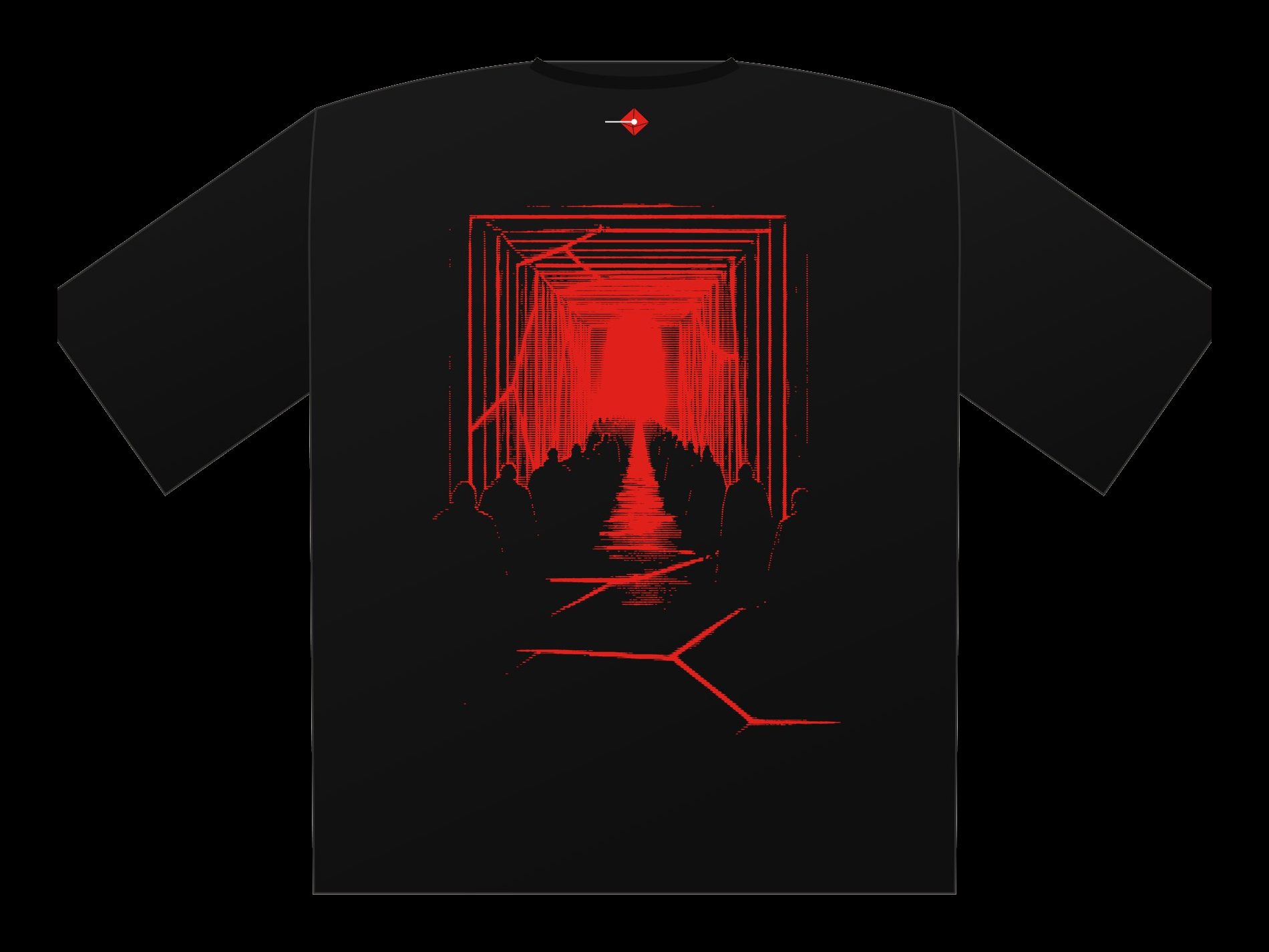 Plano de Polera oversize Portal II, espalda