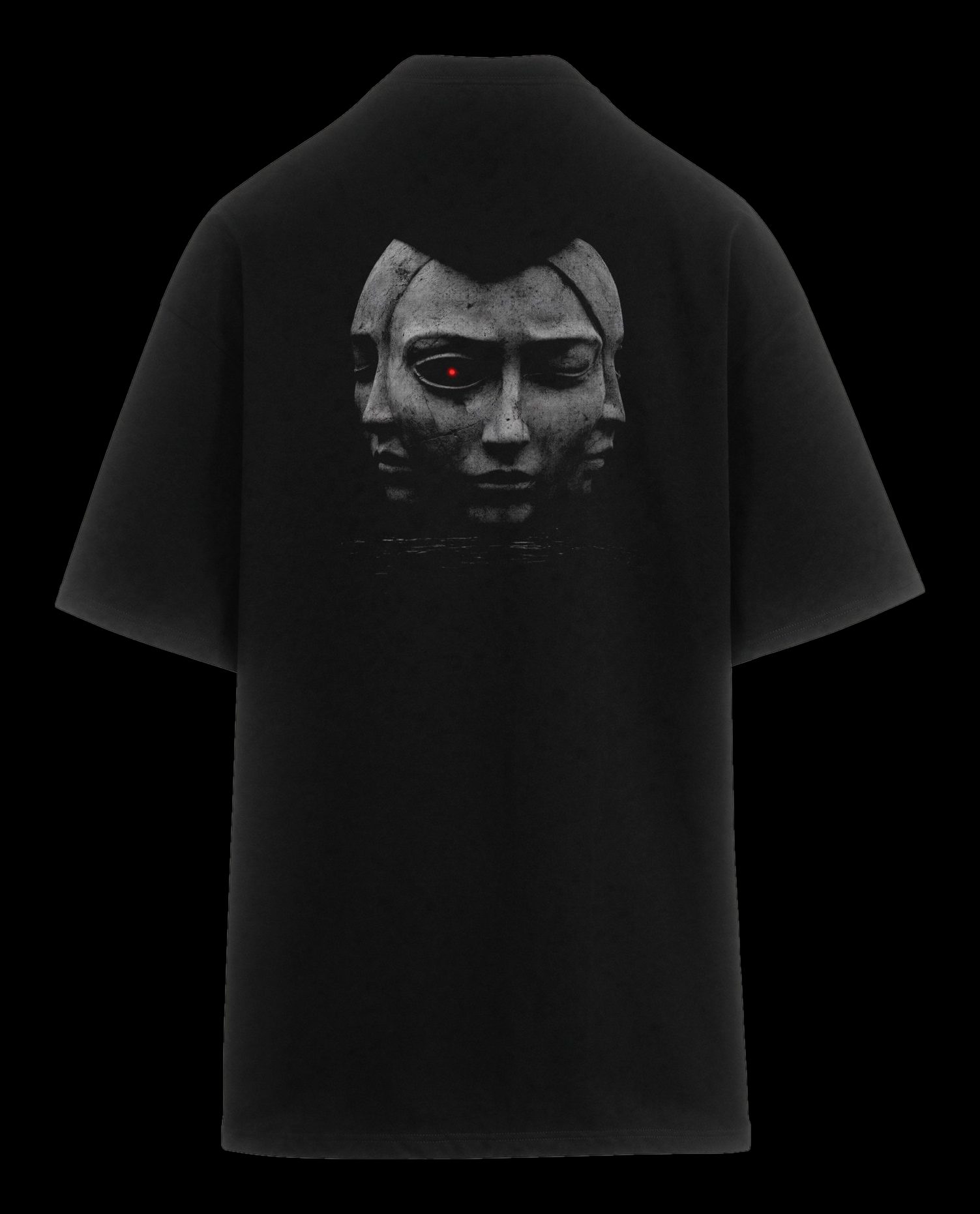 Polera oversize Rostro Triple, espalda