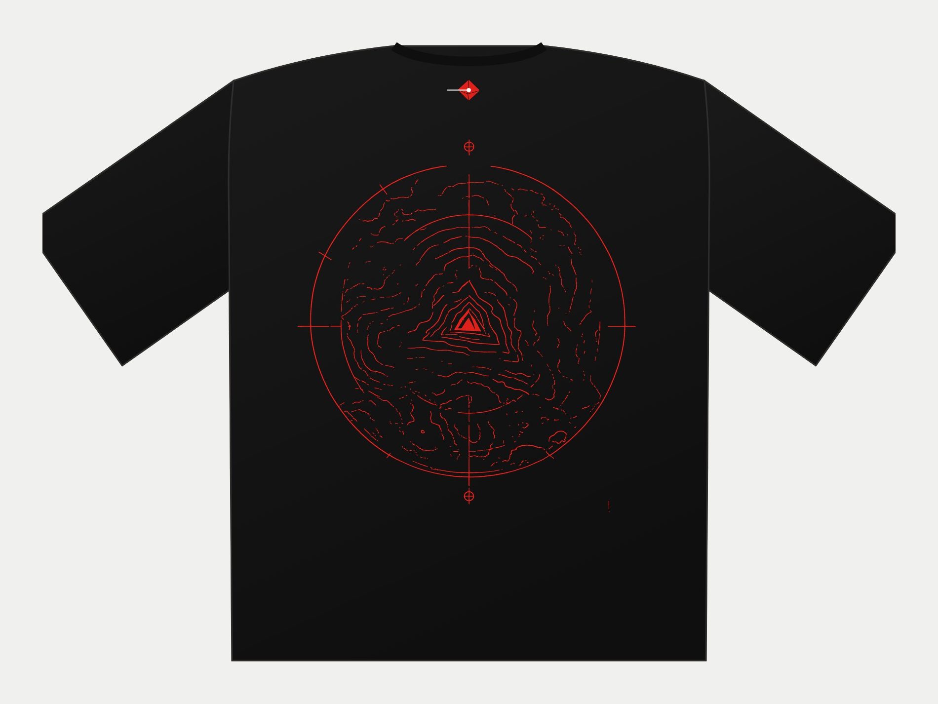 Plano de Polera oversize Testcard, espalda