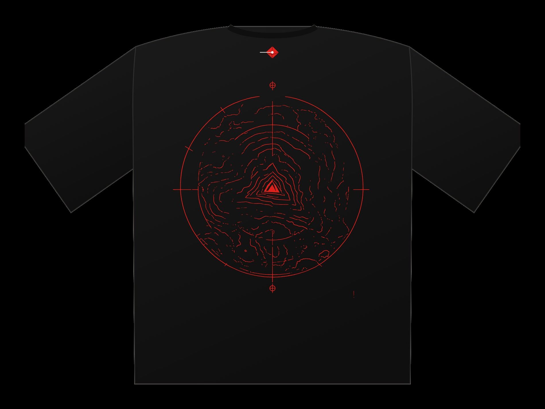 Plano de Polera oversize Testcard, espalda