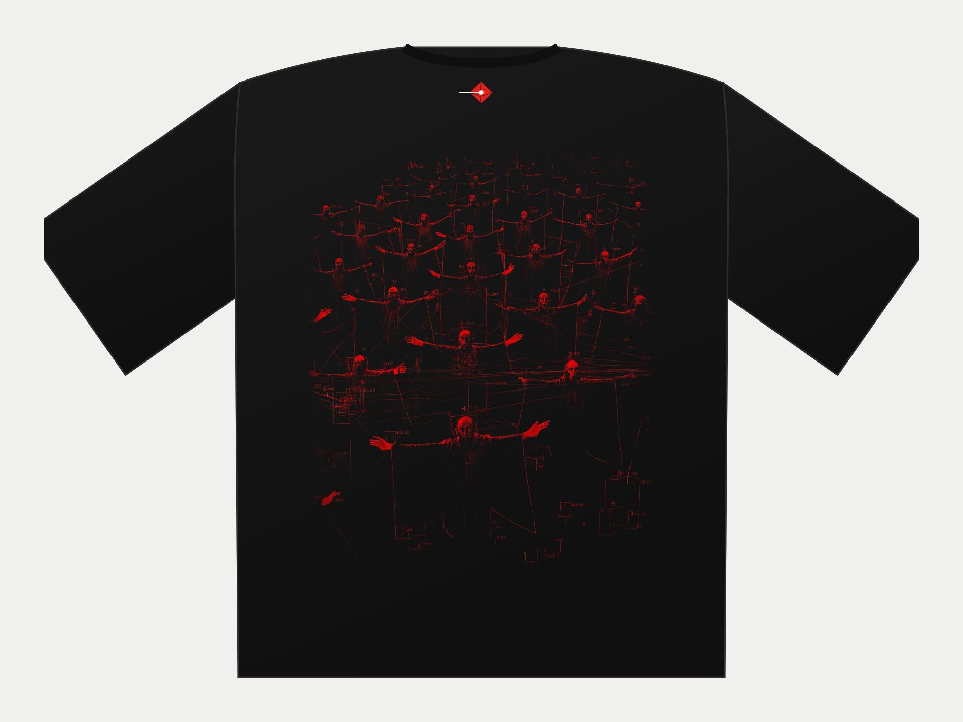Plano de Polera oversize Tracking, espalda