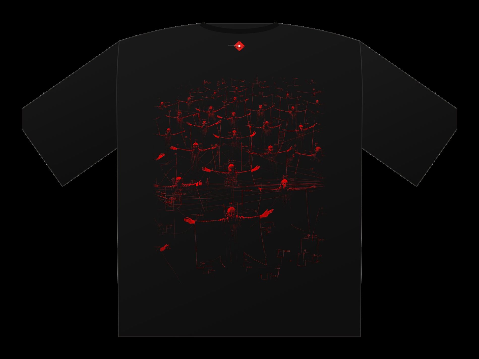 Plano de Polera oversize Tracking, espalda