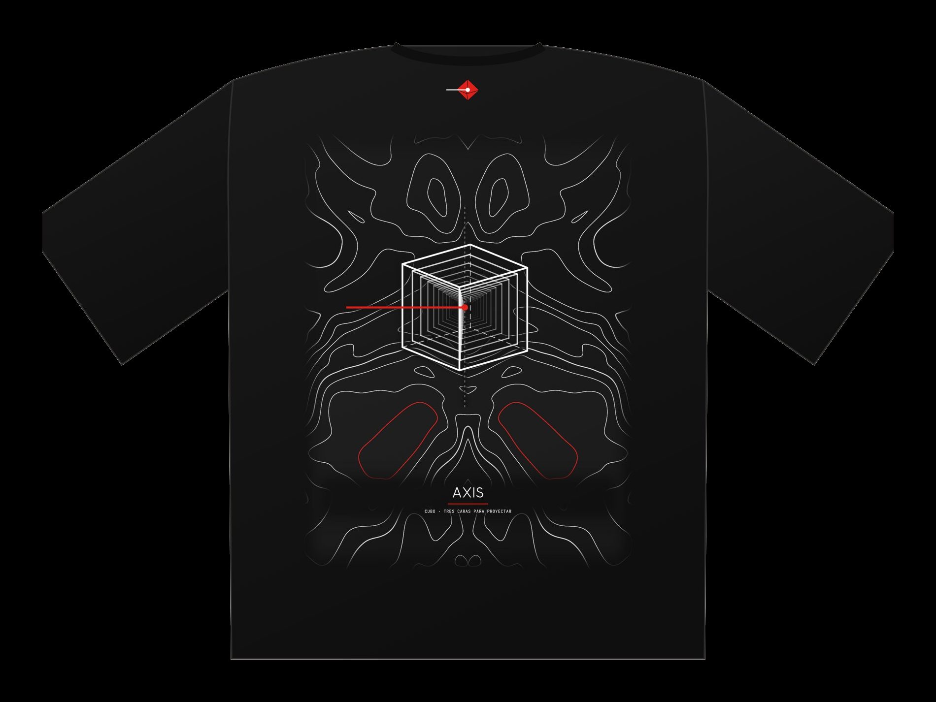 Plano de Polera oversize Axis Curvas, espalda