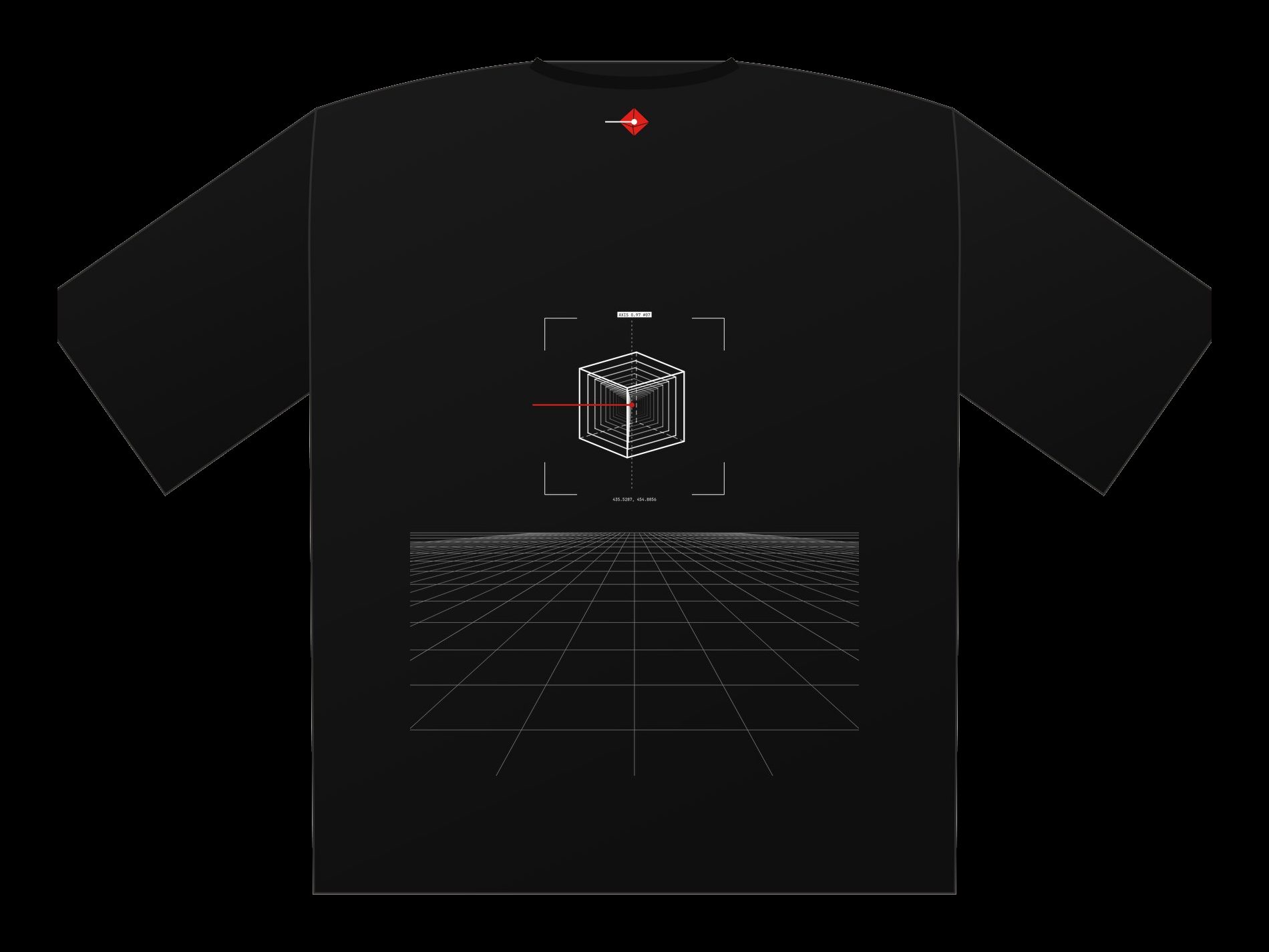 Plano de Polera oversize Axis Piso, espalda