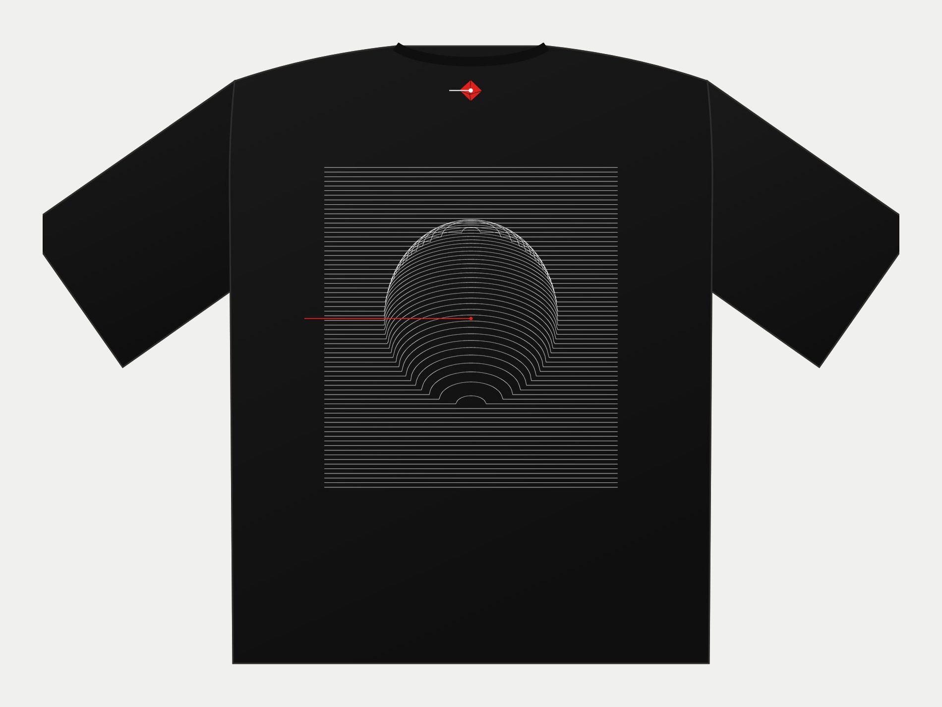Plano de Polera oversize Escaneo, espalda
