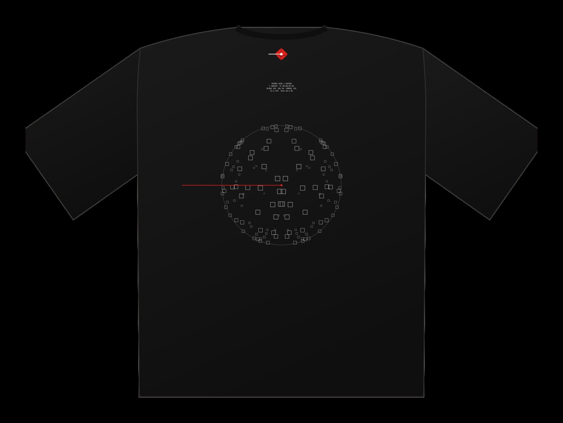 Plano de Polera oversize Esfera de Blobs, espalda