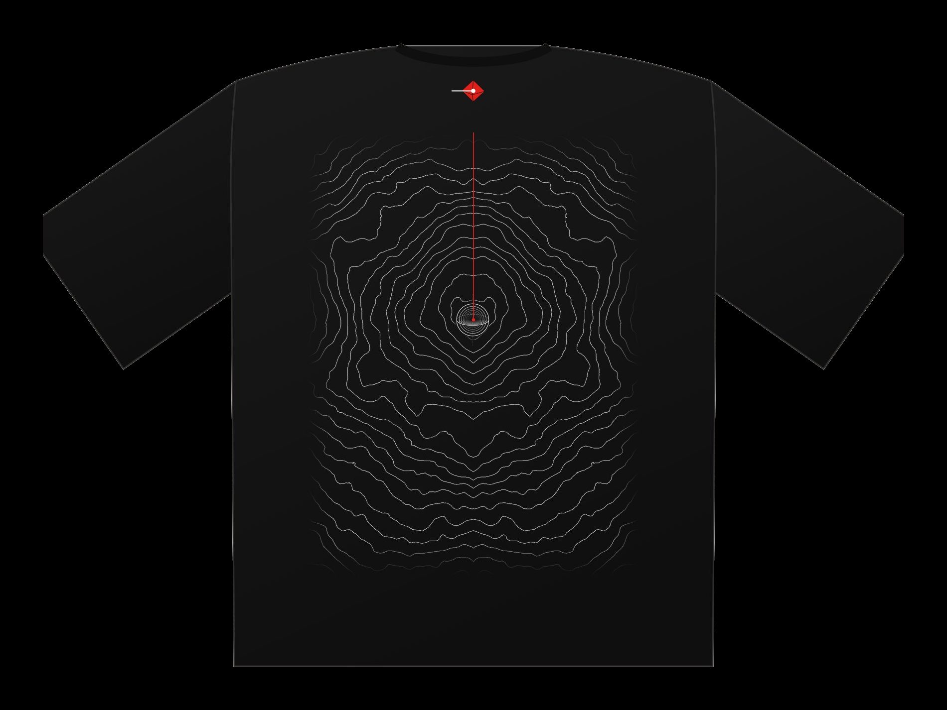 Plano de Polera oversize Isolíneas, espalda