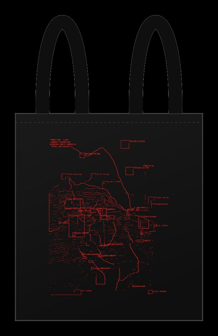 Plano de Tote bag Relieve II, cara estampada