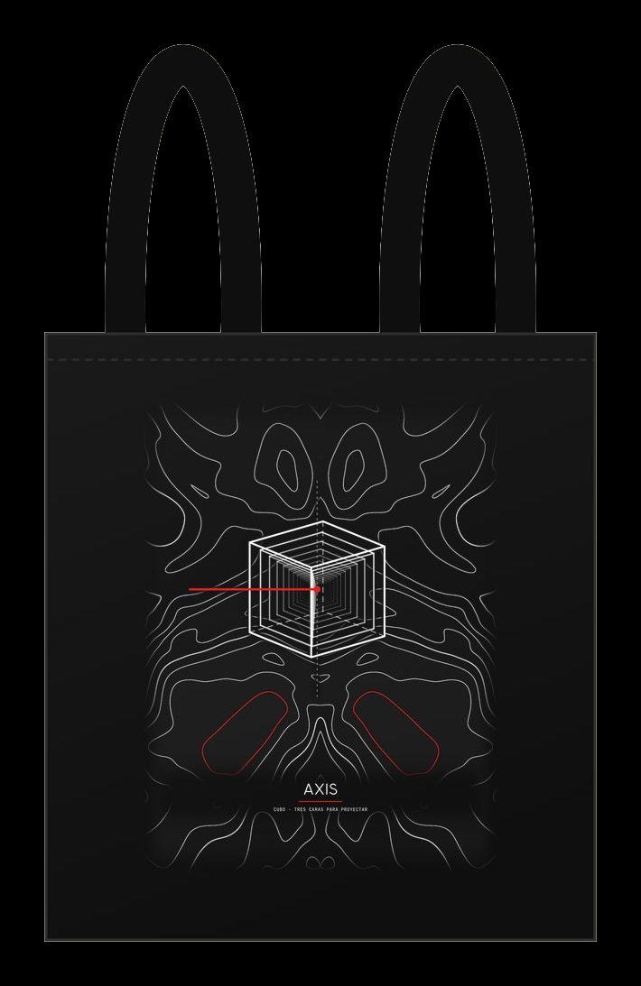 Plano de Tote bag Axis Curvas, cara estampada