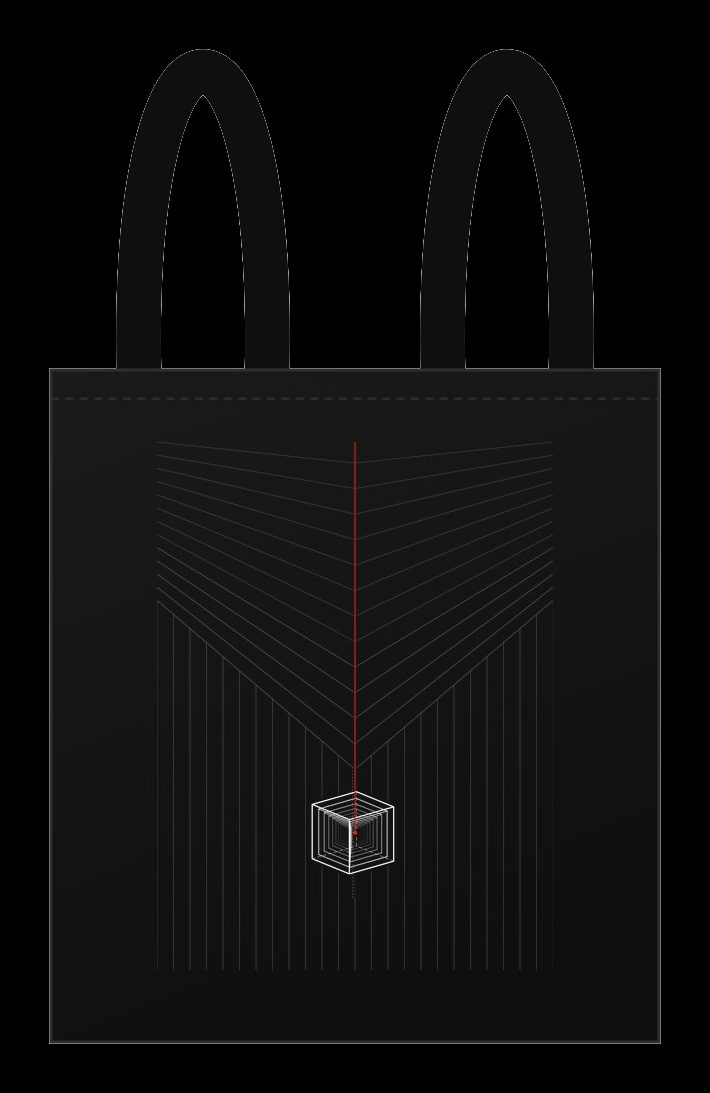 Plano de Tote bag Axis Sala, cara estampada