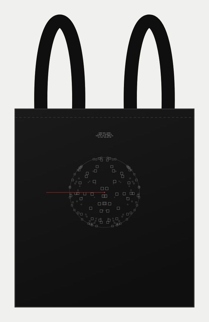 Plano de Tote bag Esfera de Blobs, cara estampada