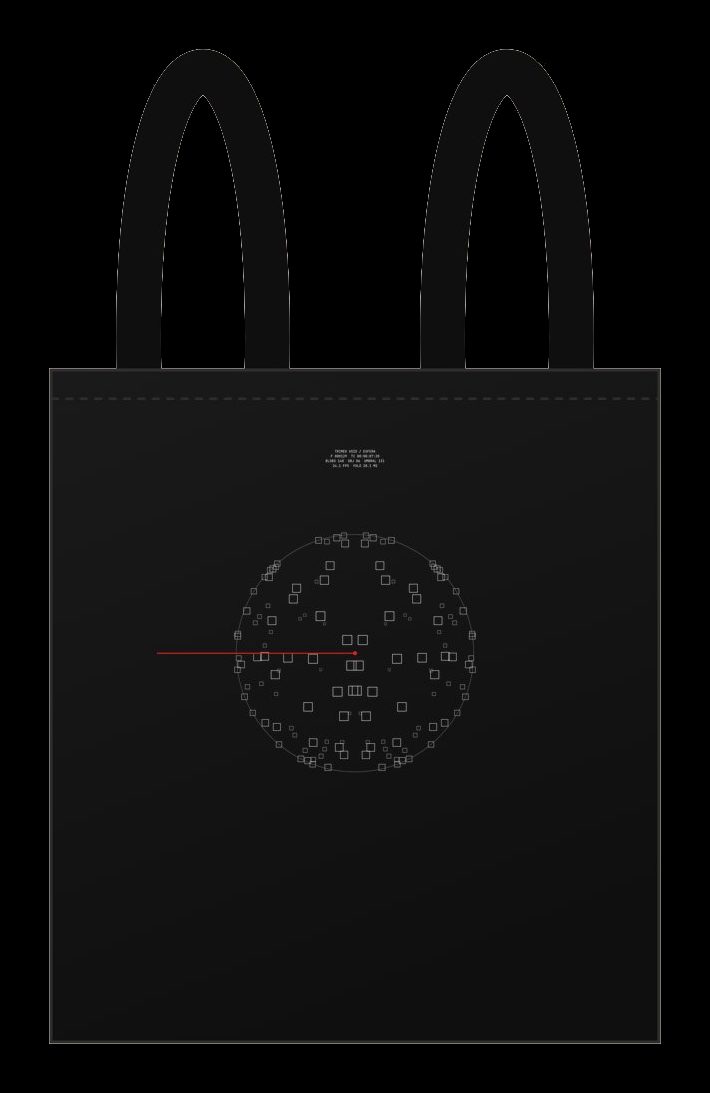 Plano de Tote bag Esfera de Blobs, cara estampada