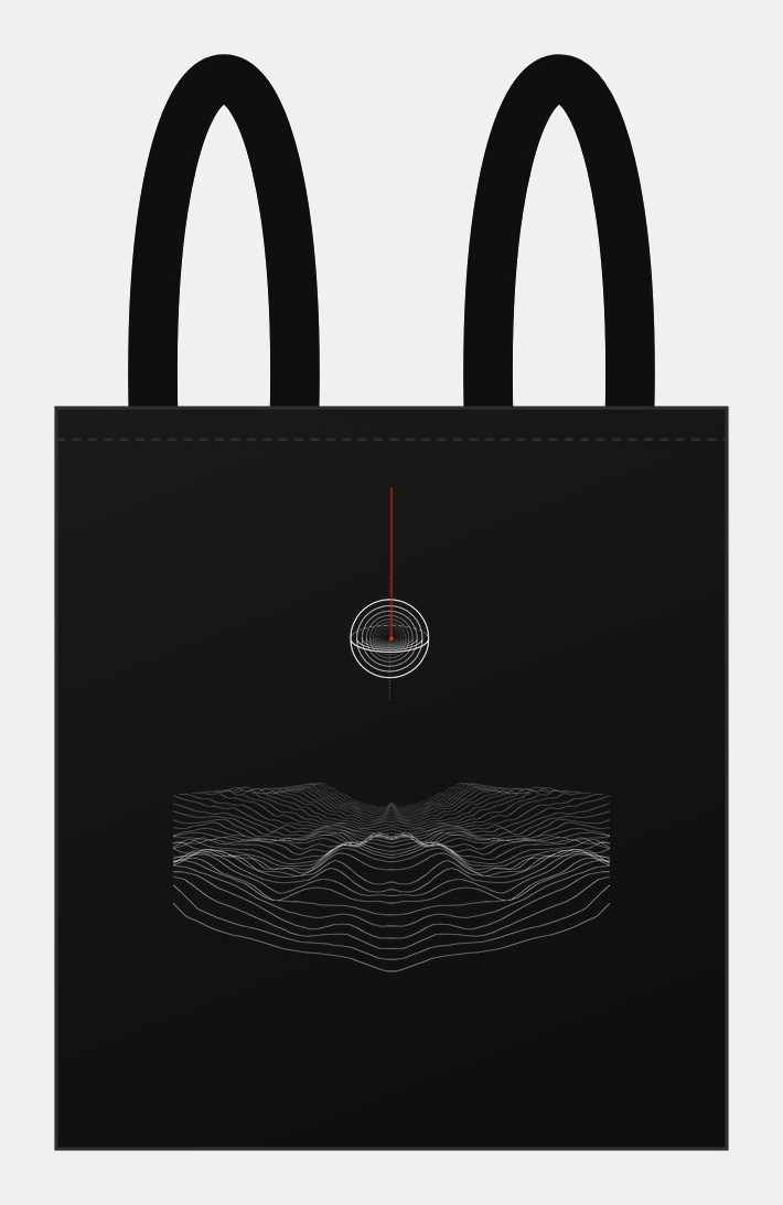 Plano de Tote bag Void Terreno, cara estampada