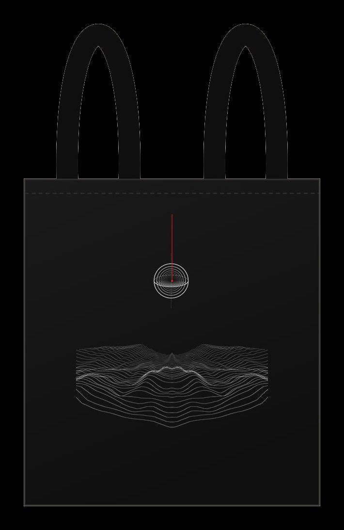 Plano de Tote bag Void Terreno, cara estampada