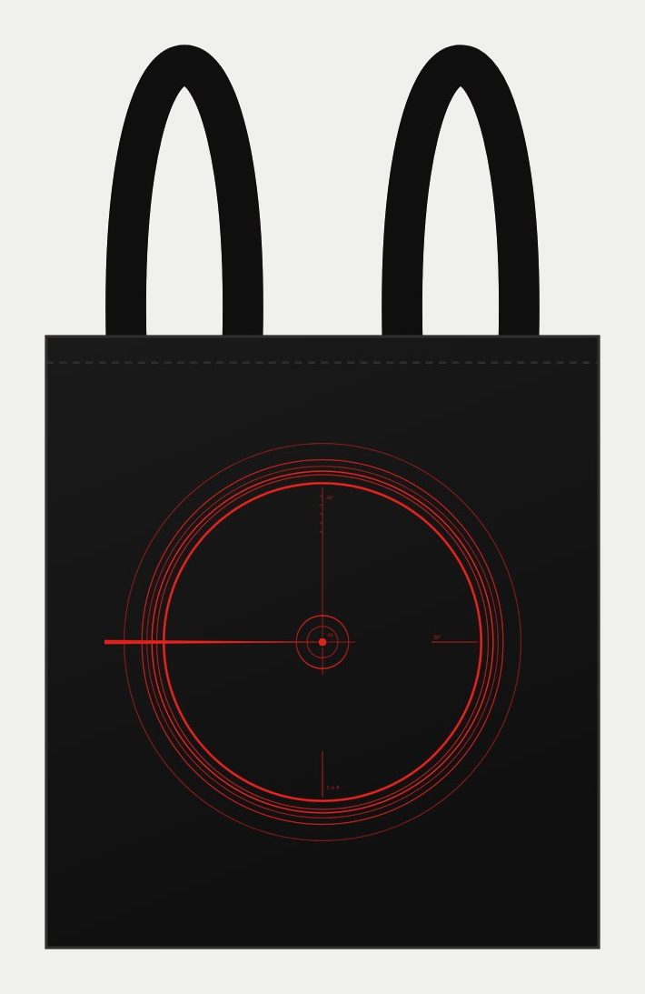 Plano de Tote bag Void Eclipse, cara estampada