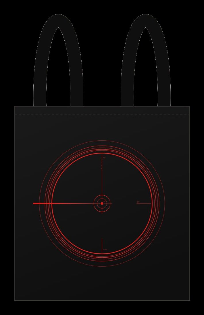 Plano de Tote bag Void Eclipse, cara estampada